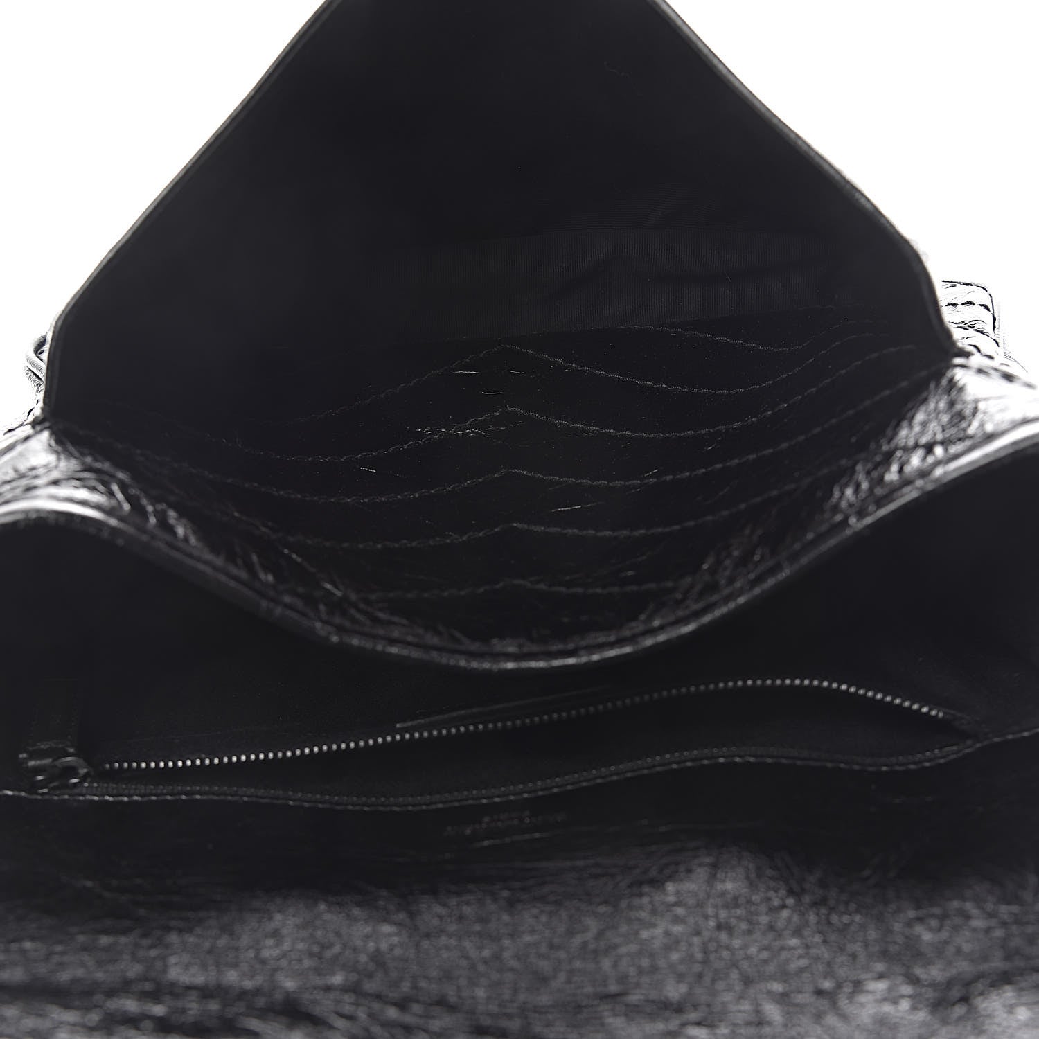 Saint Laurent Crinkled Calfskin Matelasse Monogram Medium Niki Chain Satchel Black 6 of 12