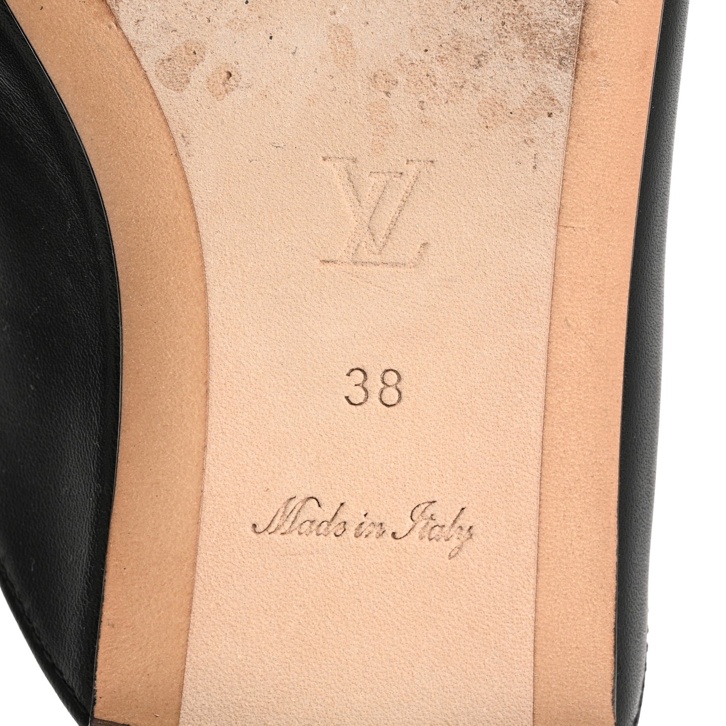Calfskin LV Mare Open Back Loafers 38 Black