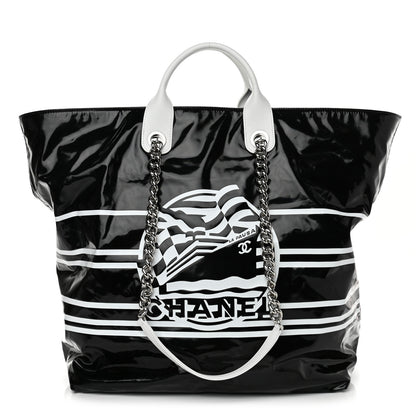 Chanel Vinyl Large La Pausa Bay Shopping Bag Black 1 of 10