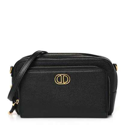 Christian Dior Grained Calfskin Caro Double Pouch Black 1 of 9
