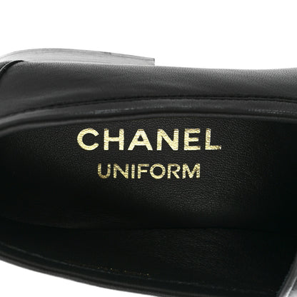 Chanel Lambskin Womens Stitched CC Loafers 35 Black 8 of 11