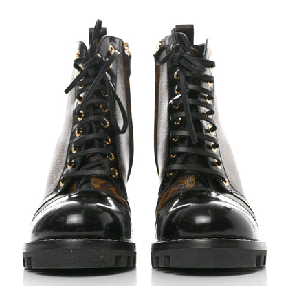 Louis Vuitton Patent Calfskin Monogram Star Trail Ankle Boots 40.5 Black 2 of 8