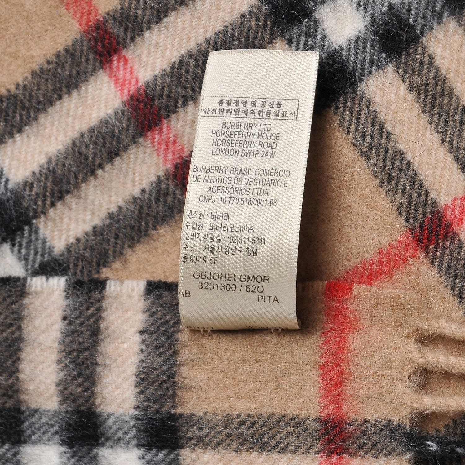 Burberry Cashmere Classic Check Fringe Scarf Camel 5 of 6