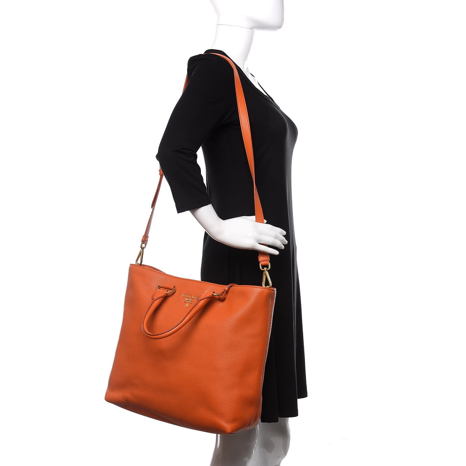 Prada Vitello Daino Tote Papaya 1 of 10