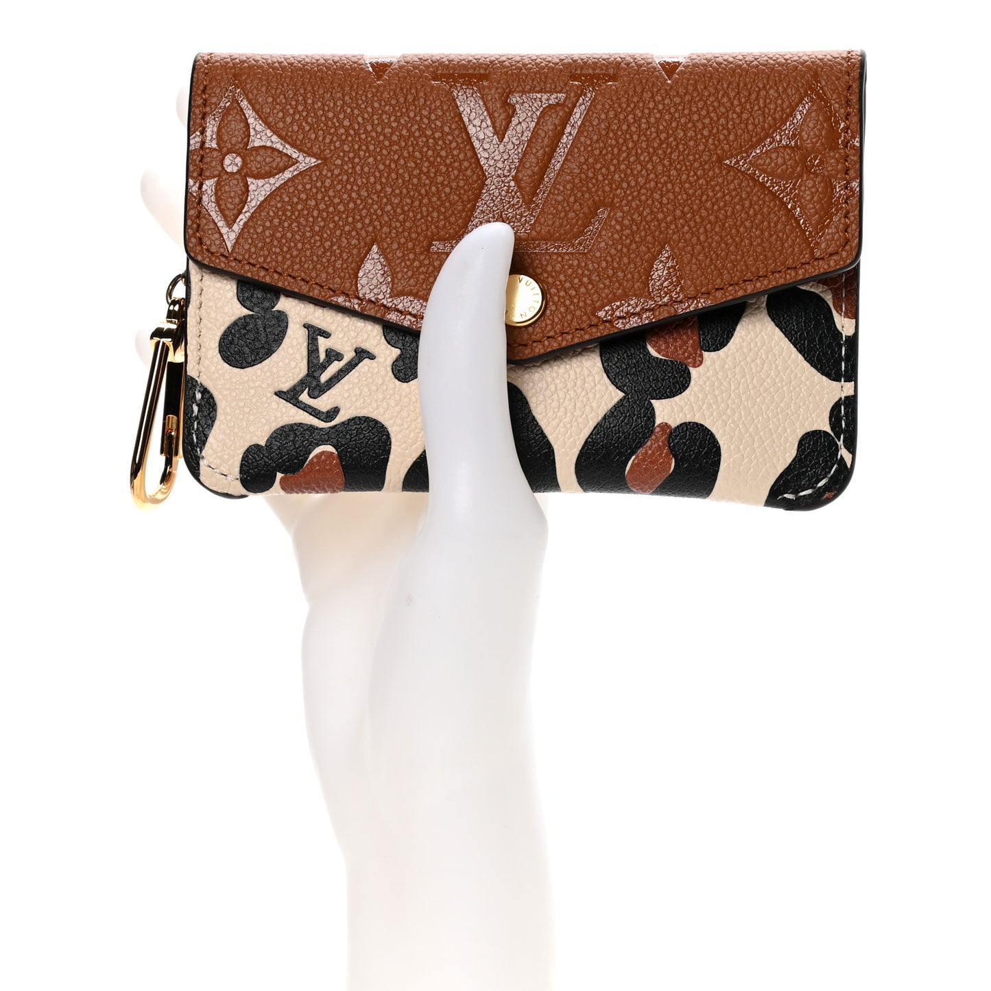 Empreinte Monogram Giant Wild At Heart Key Pouch Caramel