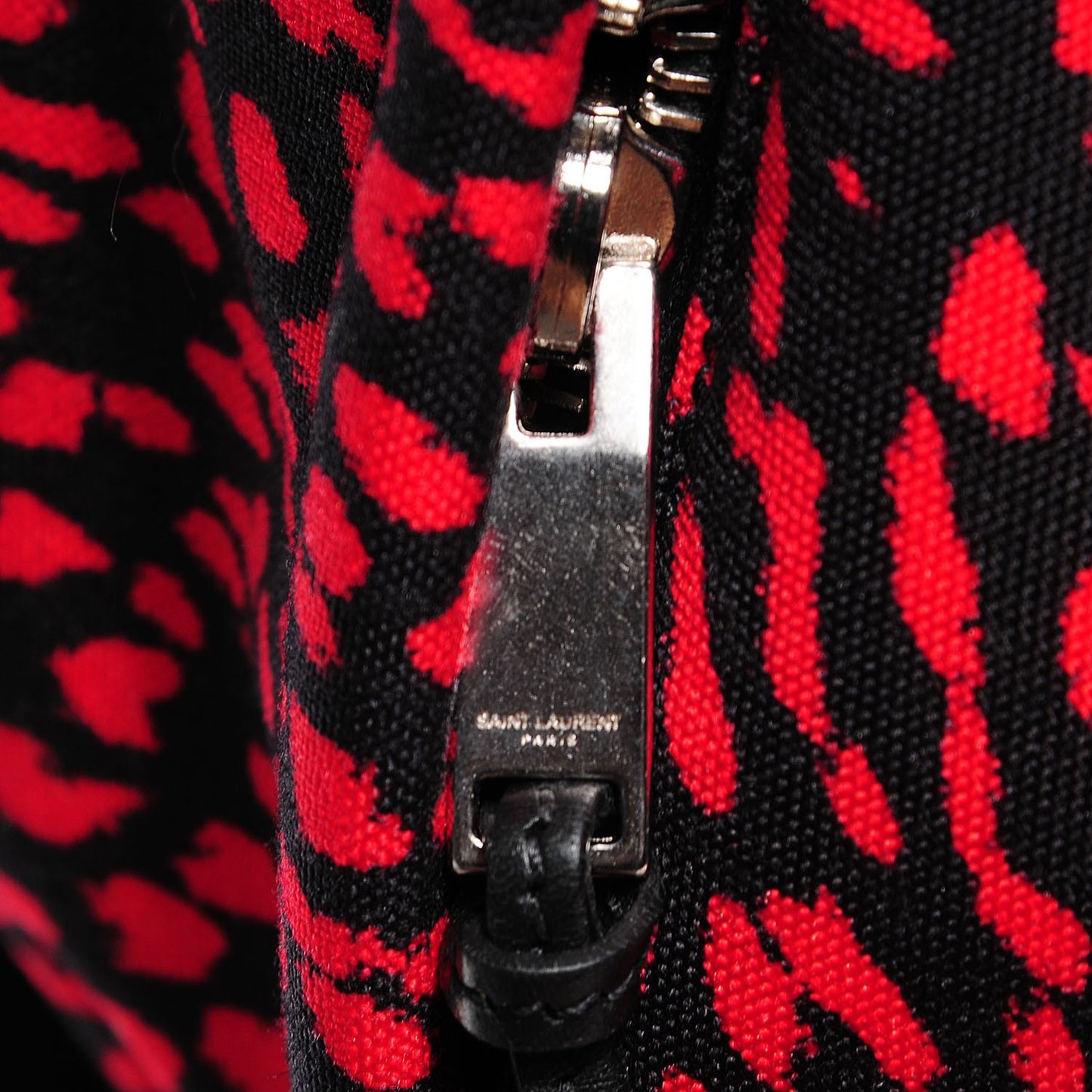 Printed Canvas Leopard Hunting Backpack Red