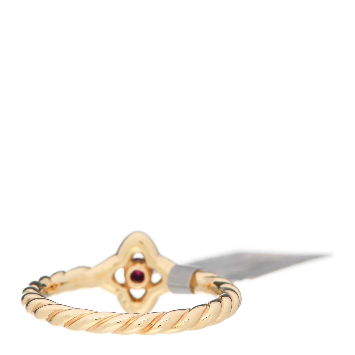 David Yurman 18K Yellow Gold Diamond Ruby 5mm Venetian Quatrefoil Ring 52 6 3 of 4