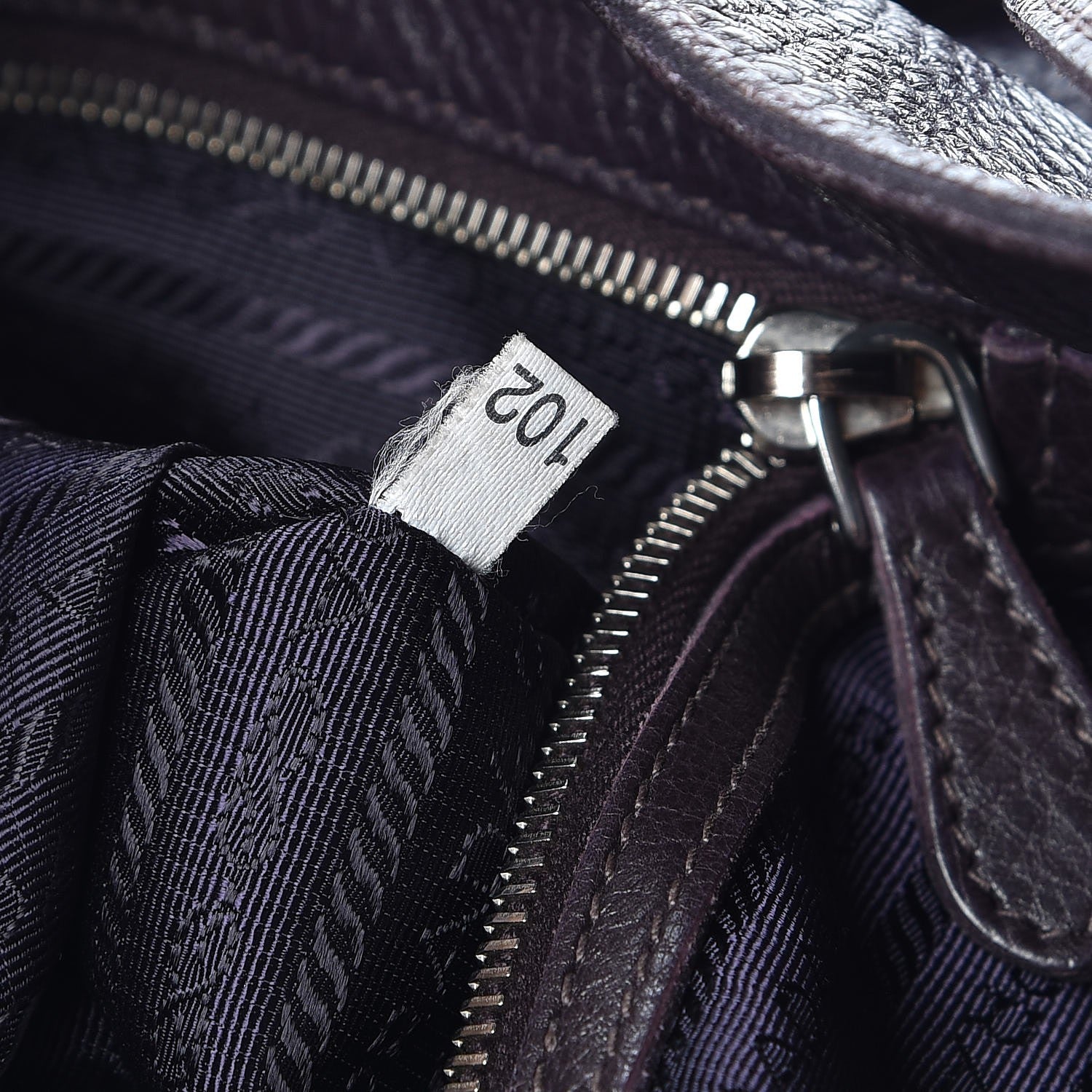 Prada Vitello Daino Tote Purple 9 of 11
