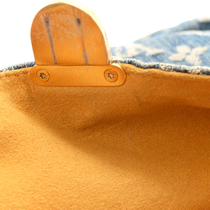 Louis Vuitton Monogram Denim Pochette Plat Clutch Blue 6 of 7