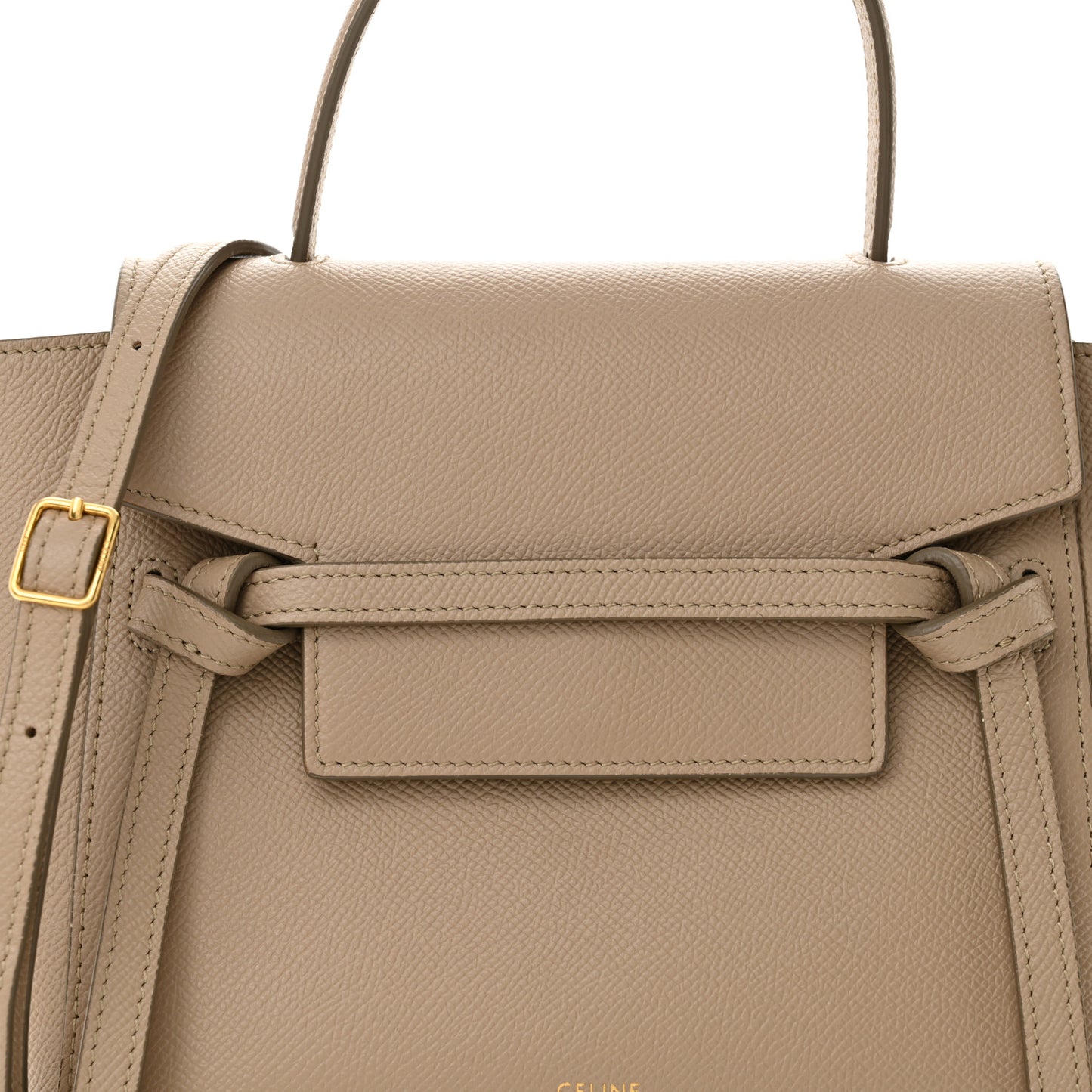 Grained Calfskin Nano Belt Bag Light Taupe