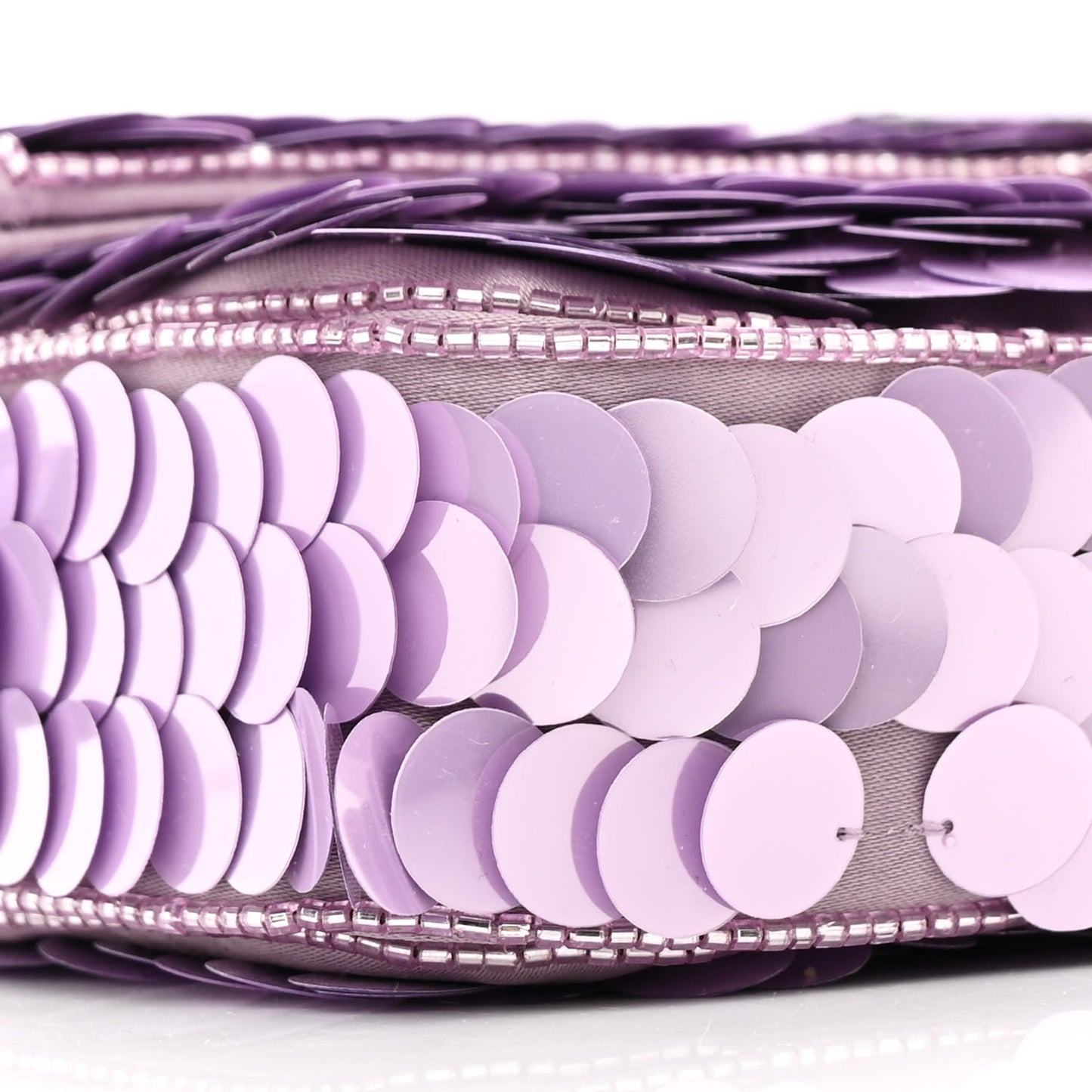Satin Sequin Paillettes Shiny Nappa Baguette 1997 Lilla