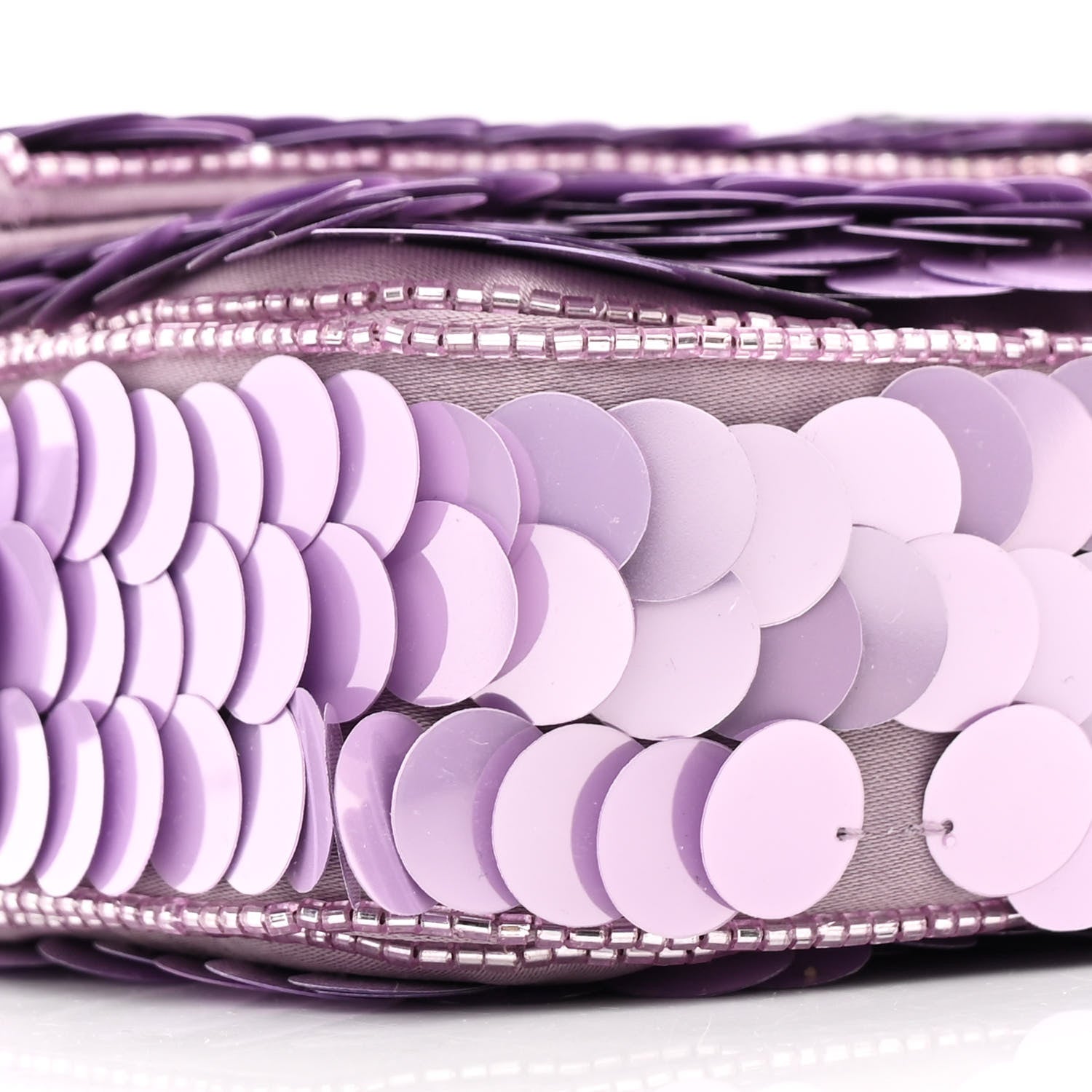 Fendi Satin Sequin Paillettes Shiny Nappa Baguette 1997 Lilla 9 of 11