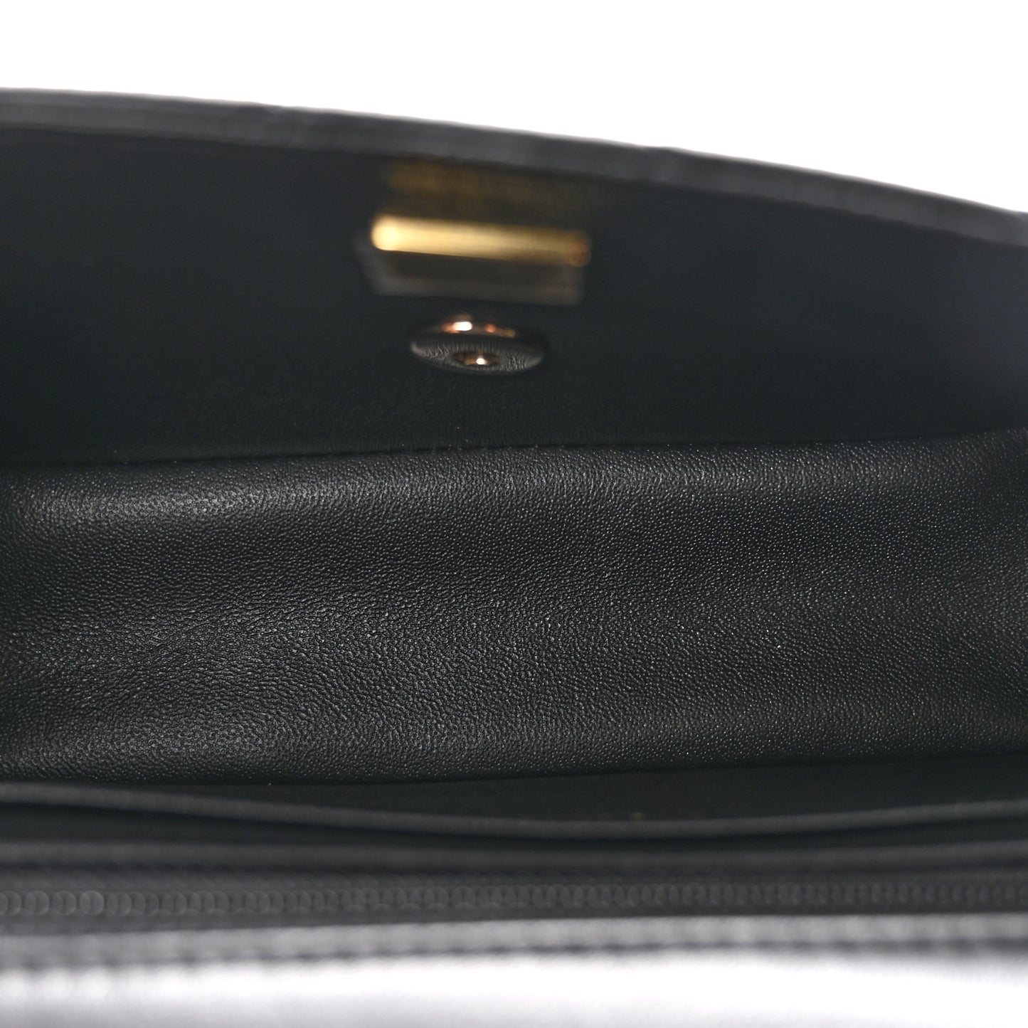 Lambskin Quilted Mini Rectangular Flap Black Black