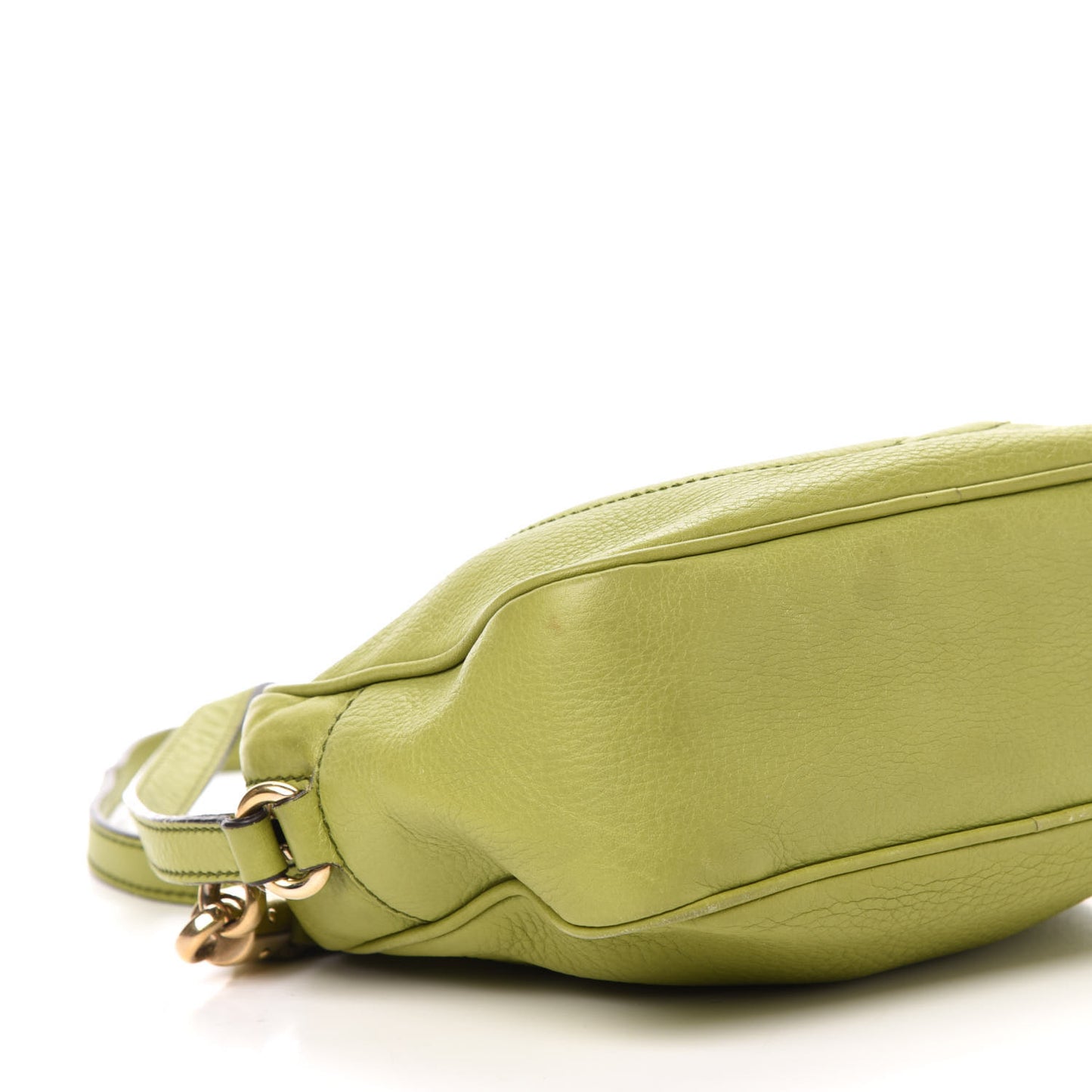 Pebbled Calfskin Small Soho Disco Bag Green