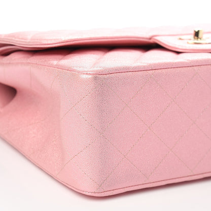 Chanel Iridescent Caviar Quilted Jumbo Double Flap Rose Pink 8 of 11
