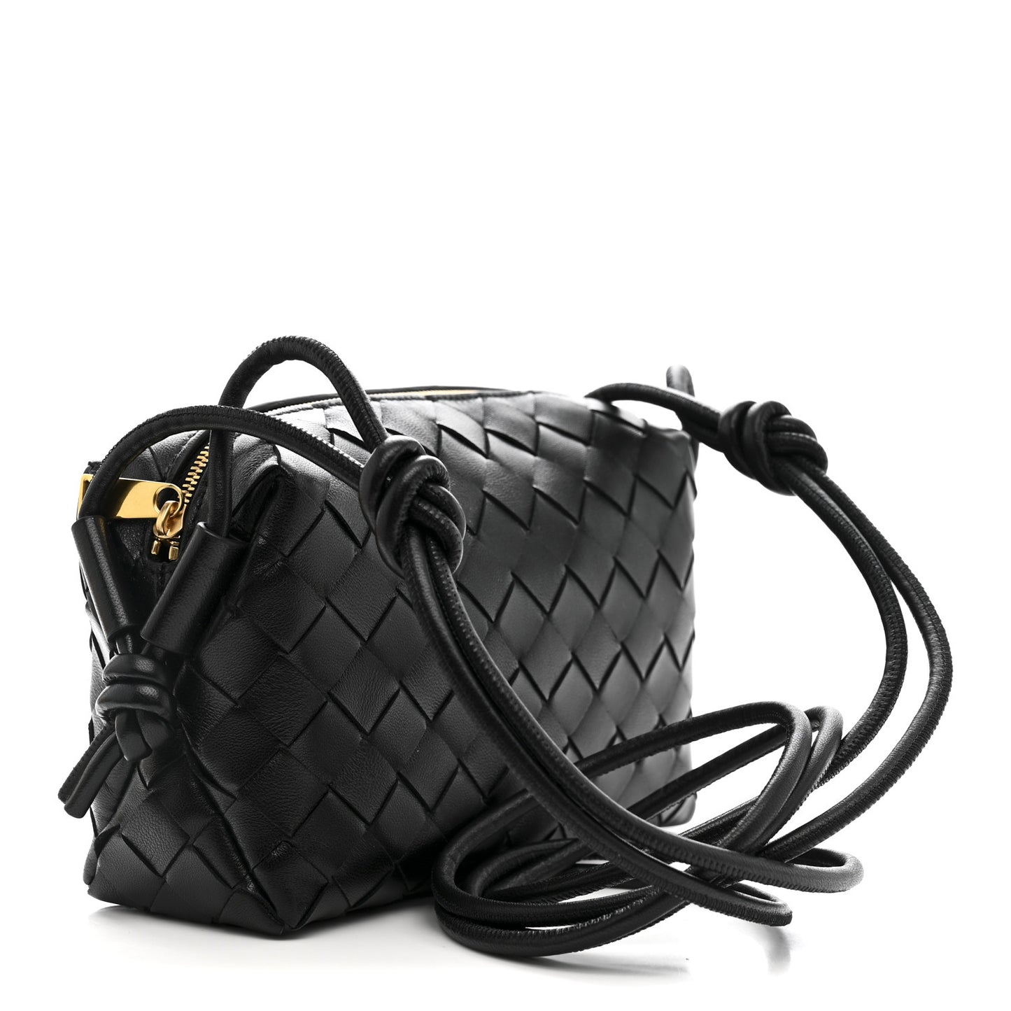 Nappa Intrecciato Mini Loop Camera Bag Black