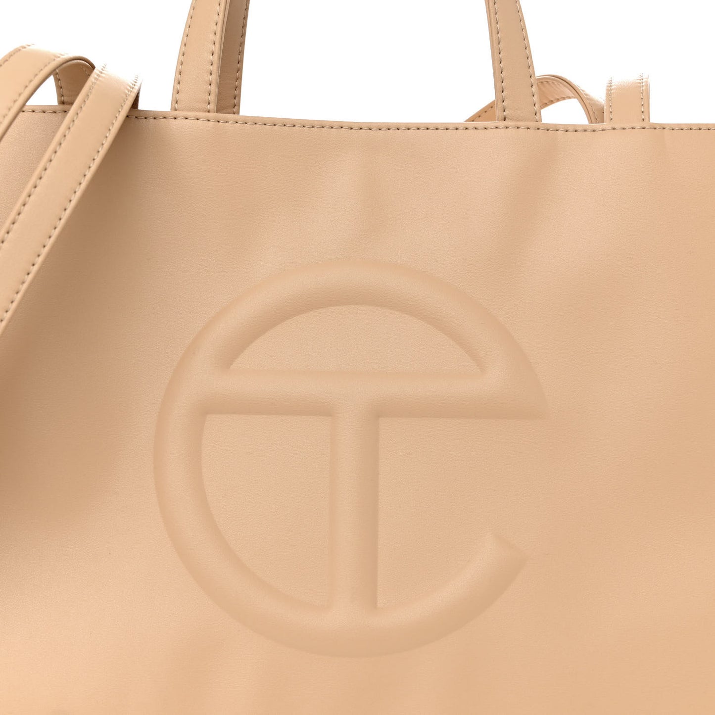Vegan Leather Medium Shopping Bag Cream