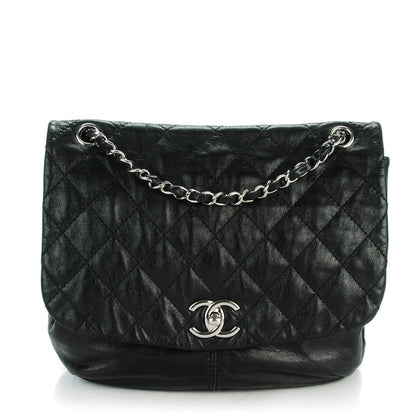Chanel Shiny Lambskin Quilted Medium Trianon Messenger Flap Black 1 of 8