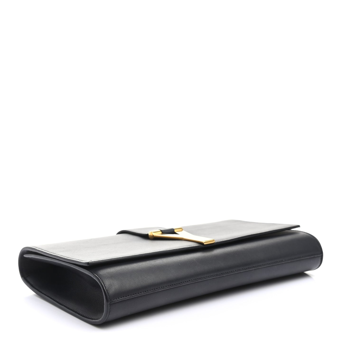 Calfskin Classic Y Ligne Clutch Navy