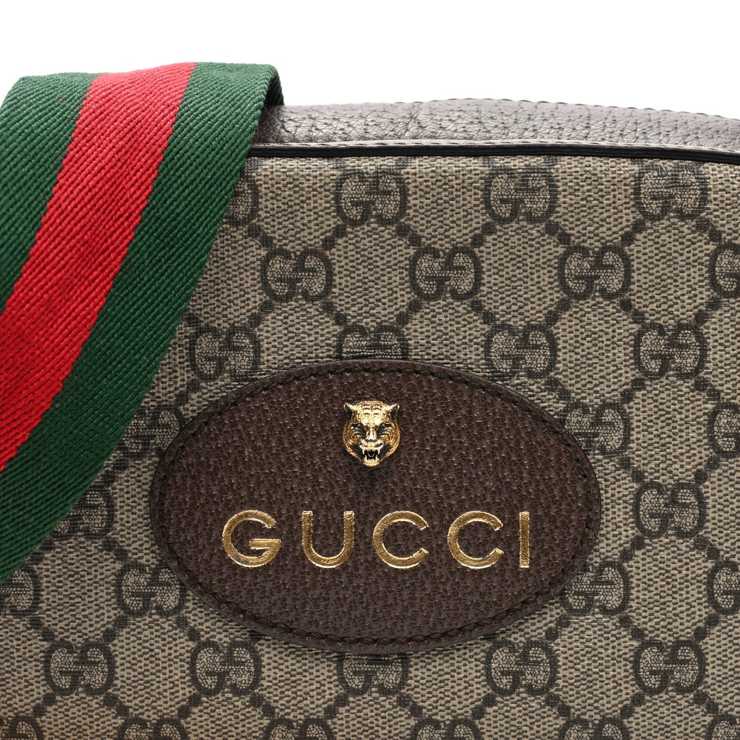 Gucci GG Supreme Monogram Web Neo Vintage Shoulder Bag Beige New Acero Crop 8 of 10