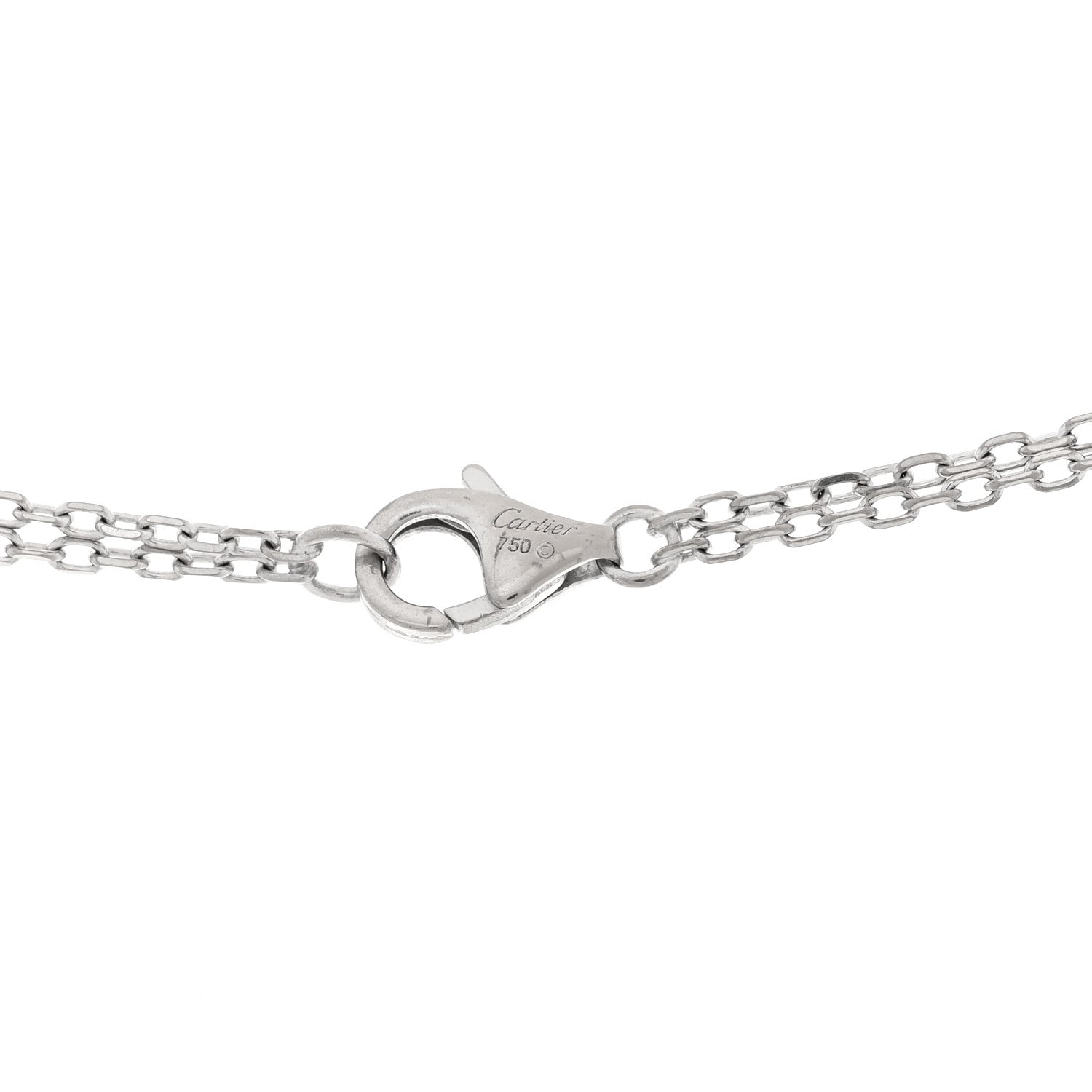 Cartier 18K White Pink Gold Diamond Three Ring LOVE Pendant Necklace 5 of 5