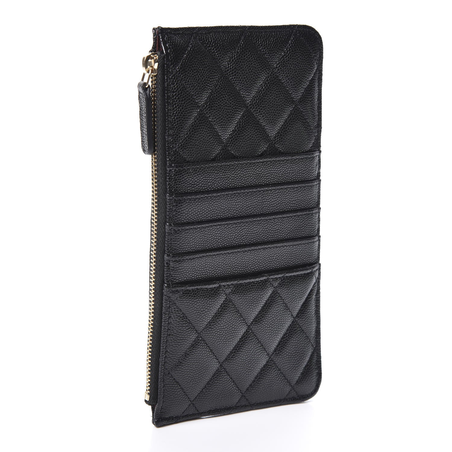 Chanel Caviar Quilted Classic Flat Wallet Pouch Black 2 of 9