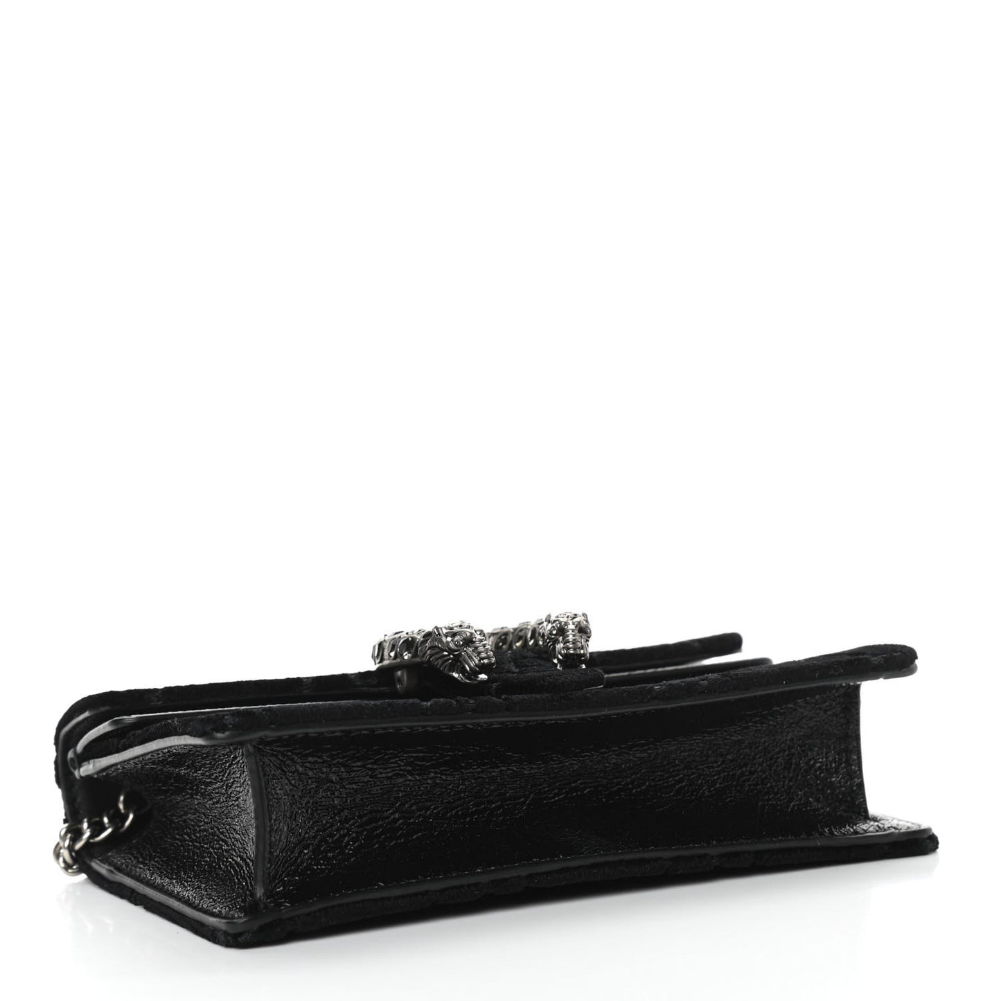Velvet GG Monogram Super Mini Dionysus Shoulder Bag Black
