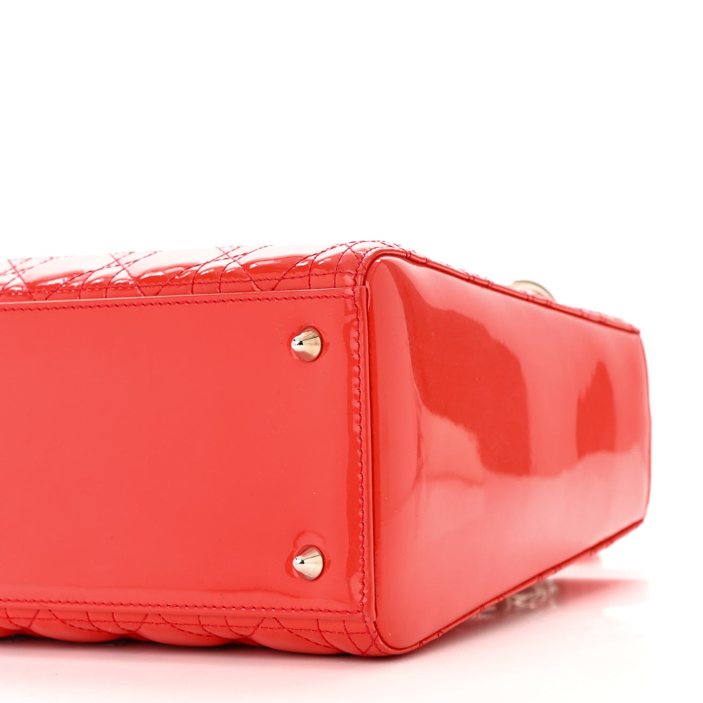 Patent Cannage Medium Lady Dior Red