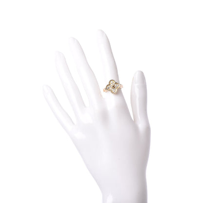 Van Cleef & Arpels 18K Yellow Gold Diamond Vintage Alhambra Ring 50 5.25 2 of 6