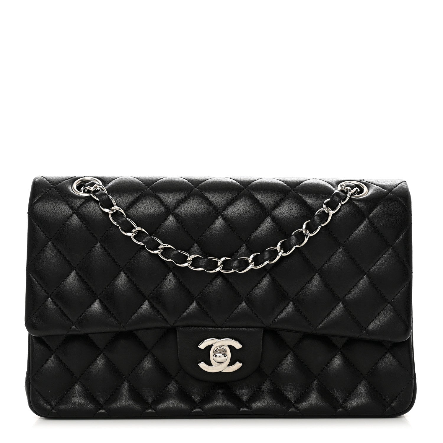 Chanel Lambskin Quilted Medium Double Flap Black 1 of 10