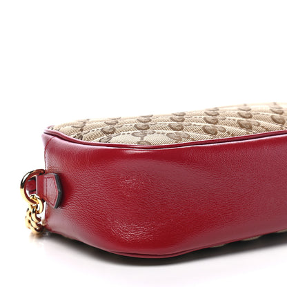 Gucci Monogram Azalea Calfskin Matelasse Diagonal Small GG Marmont Chain Shoulder Bag Beige Ebony New Cherry Red 8 of 9