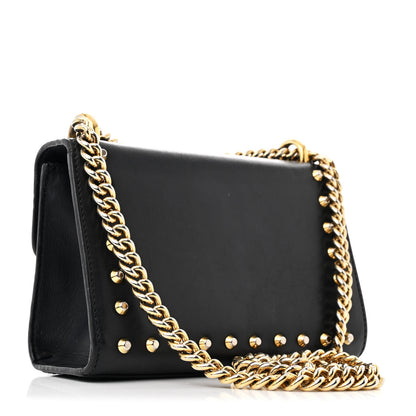 Gucci Calfskin Studded Small Padlock Shoulder Bag Black 3 of 11