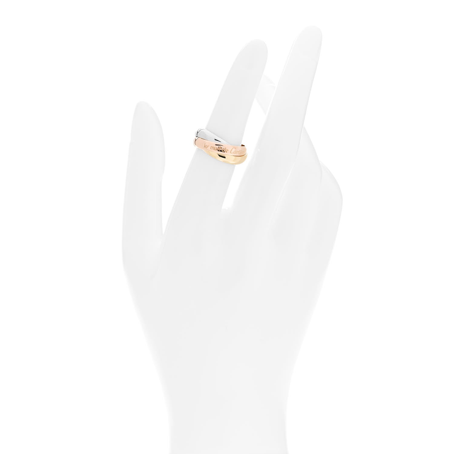 Cartier 18K Pink Yellow White Gold Classic Les Must De Cartier Trinity Ring 50 5.25 2 of 5