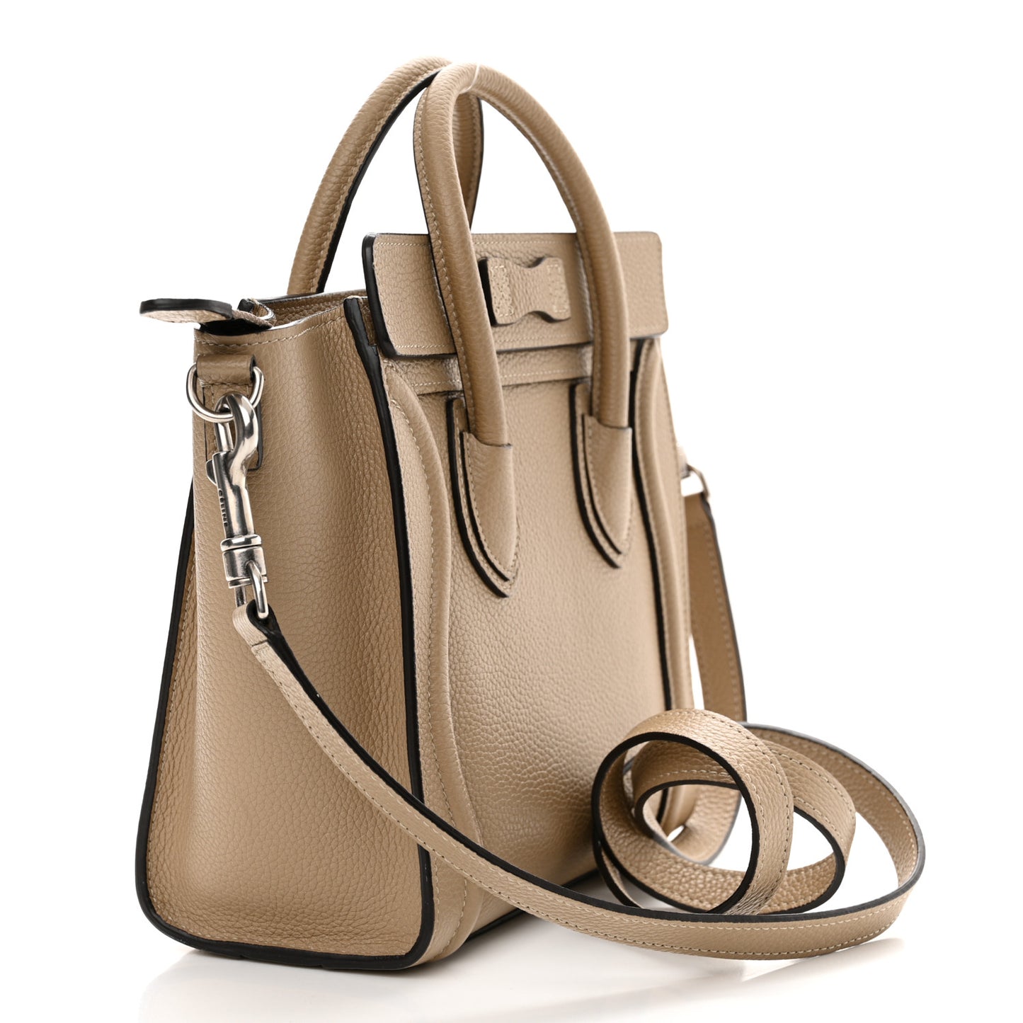 Drummed Calfskin Nano Luggage Dune