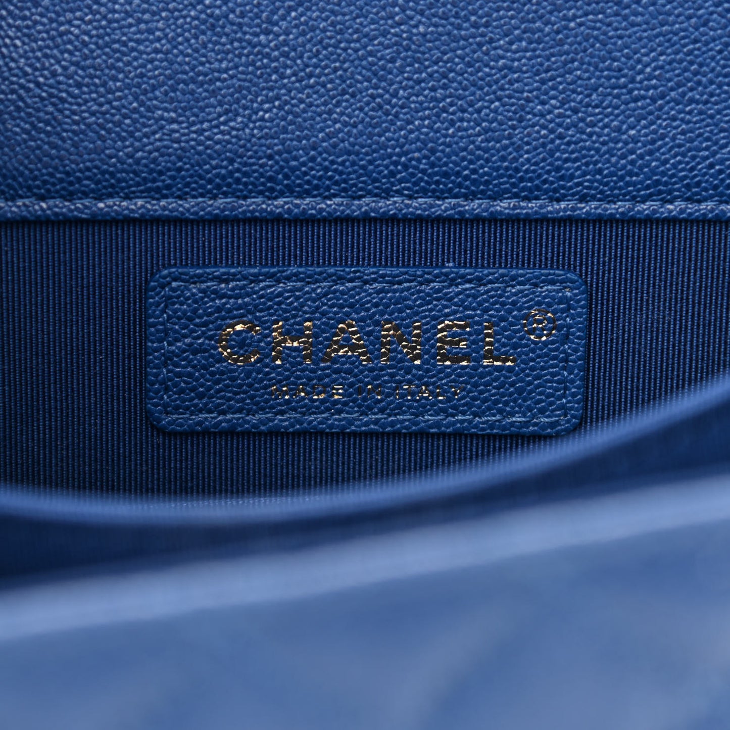 Caviar Quilted North South Boy Flap Blue