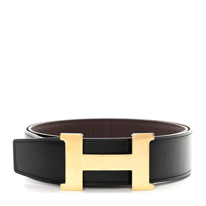 Hermes Box Togo 32mm Constance Belt 85 34 Black Chocolate 1 of 8