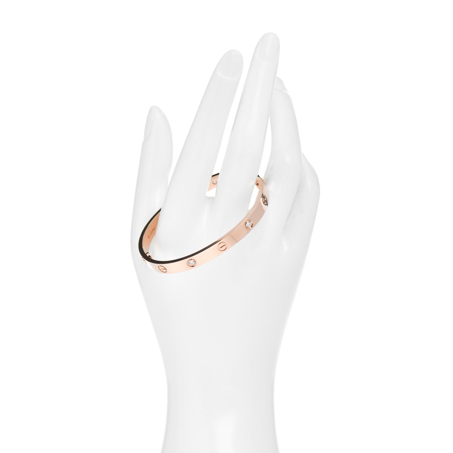 18K Pink Gold 4 Diamond LOVE Bracelet 17