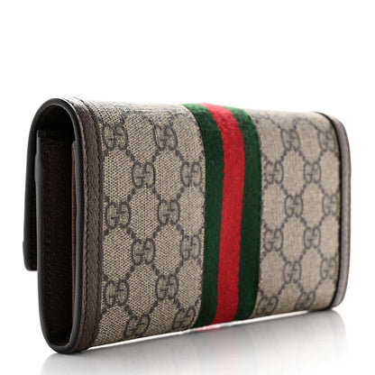 Gucci GG Supreme Monogram Web Ophidia Continental Wallet Brown 3 of 8