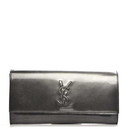 Saint Laurent Textured Patent Calfskin Small Belle De Jour Clutch Green 1 of 7