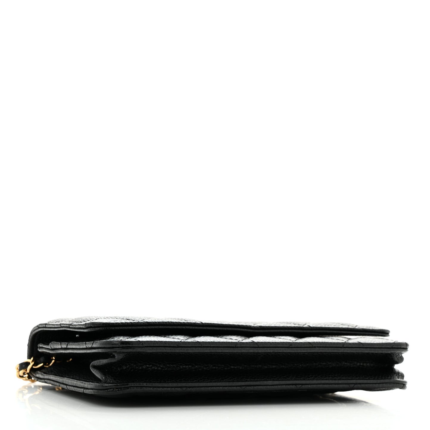 Caviar Quilted Wallet on Chain WOC Black