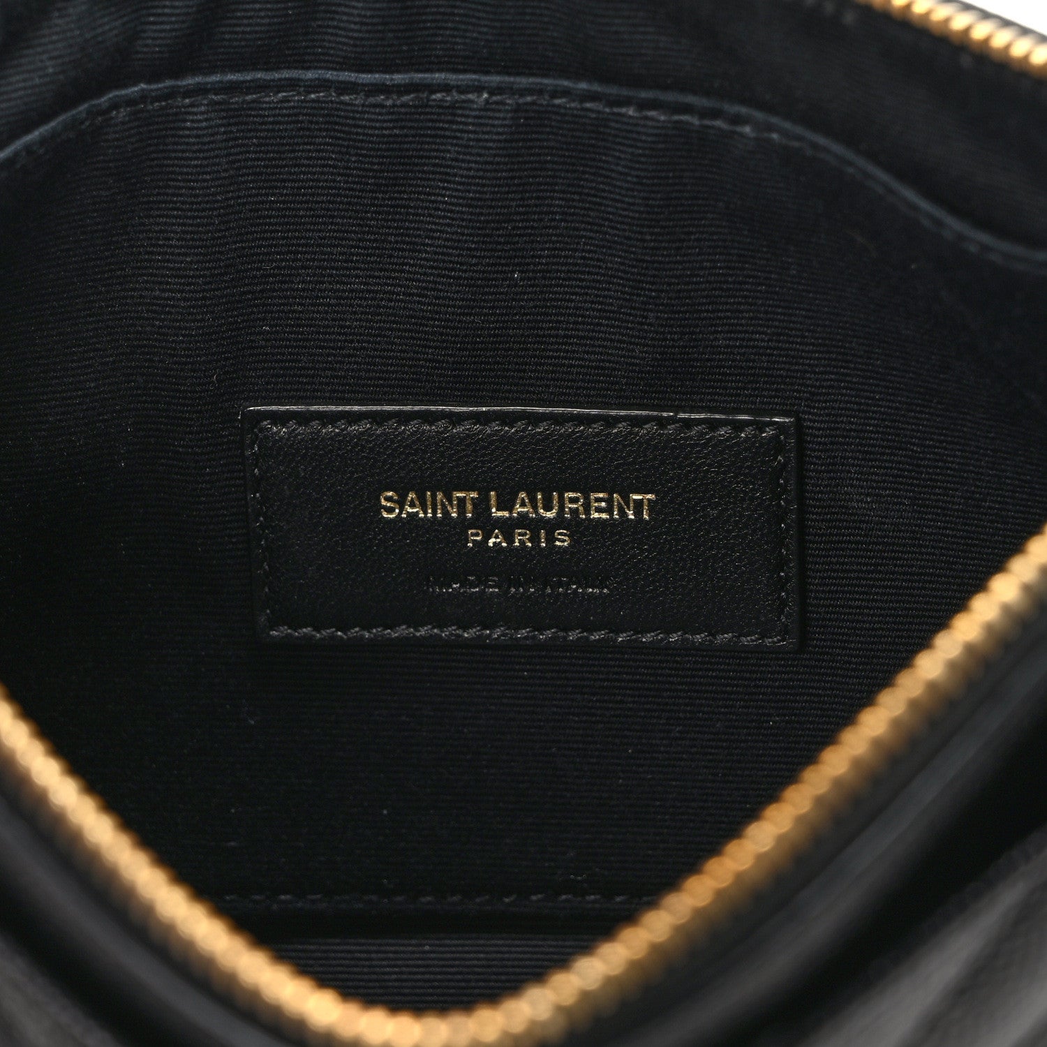 Saint Laurent Grain De Poudre Chevron Monogram Large Bill Pouch Black 6 of 11