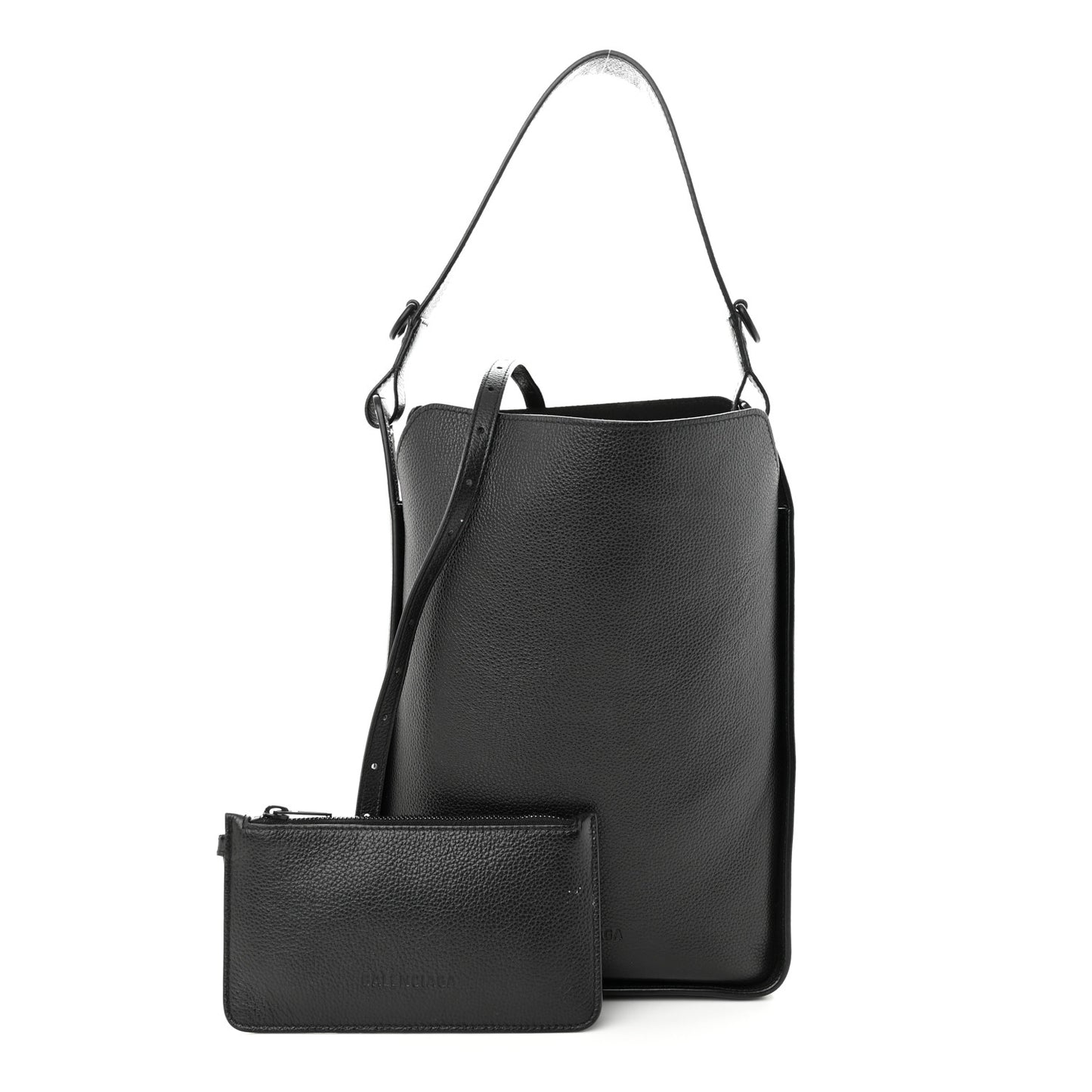 Calfskin Logo Embossed Small Tool 2.0 North-South Tote Black