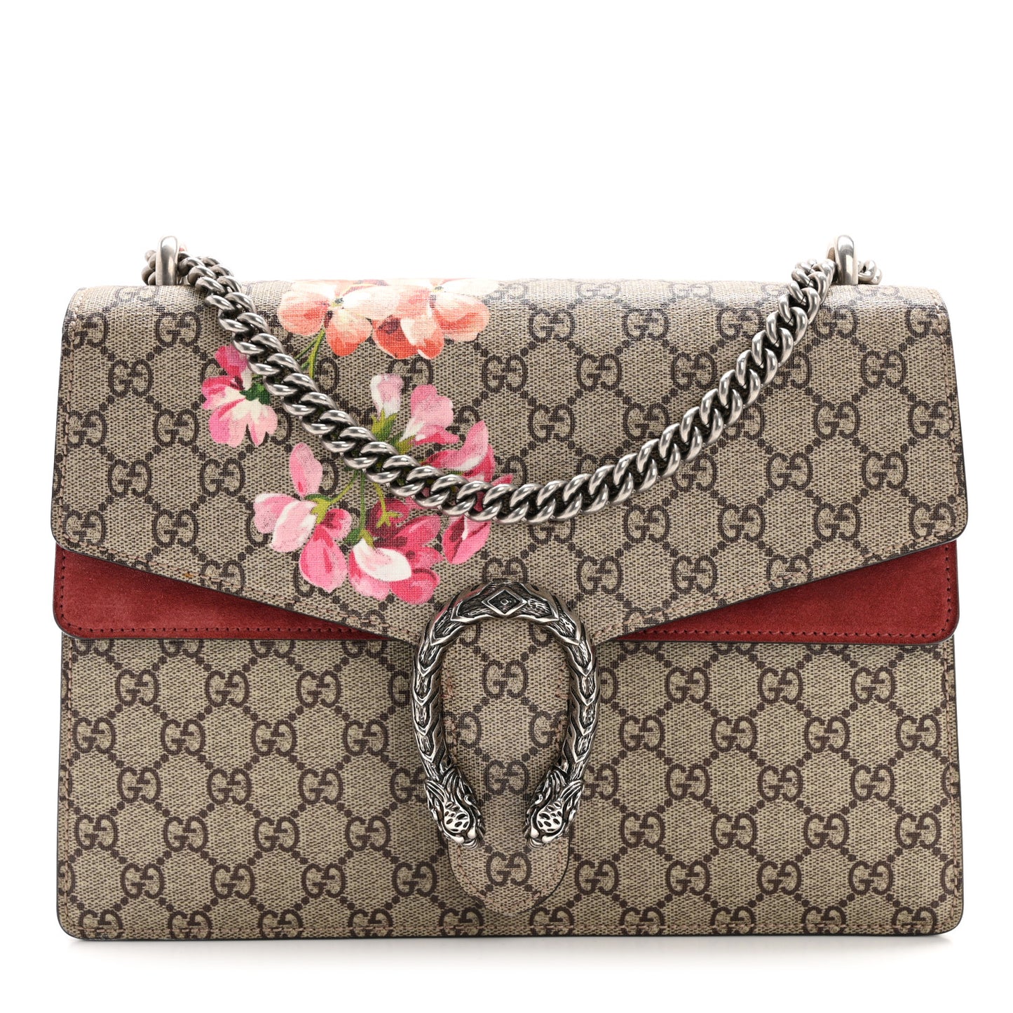 GG Supreme Monogram Blooms Medium Dionysus Shoulder Bag Beige Multicolor Dry Rose
