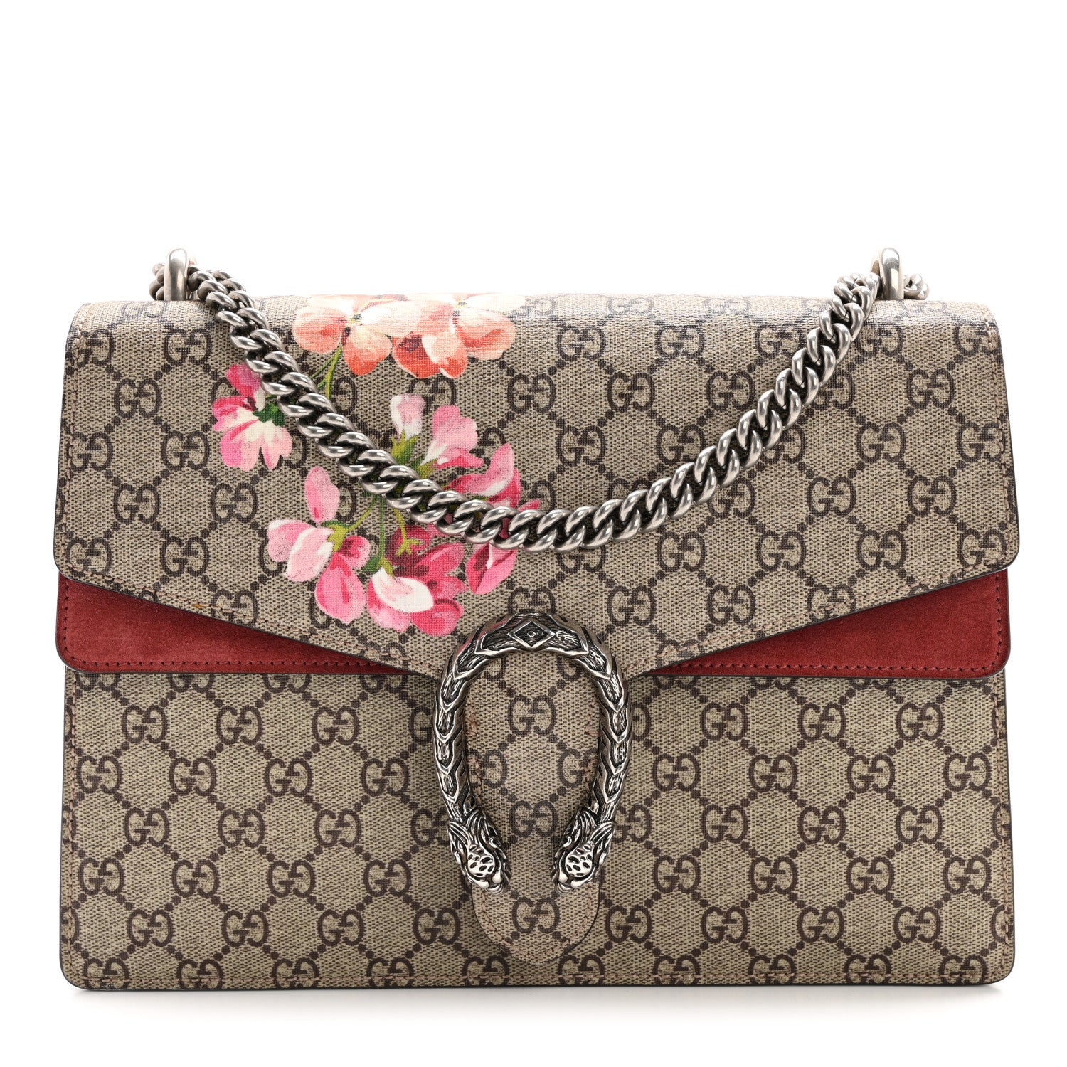 Gucci GG Supreme Monogram Blooms Medium Dionysus Shoulder Bag Beige Multicolor Dry Rose 1 of 14