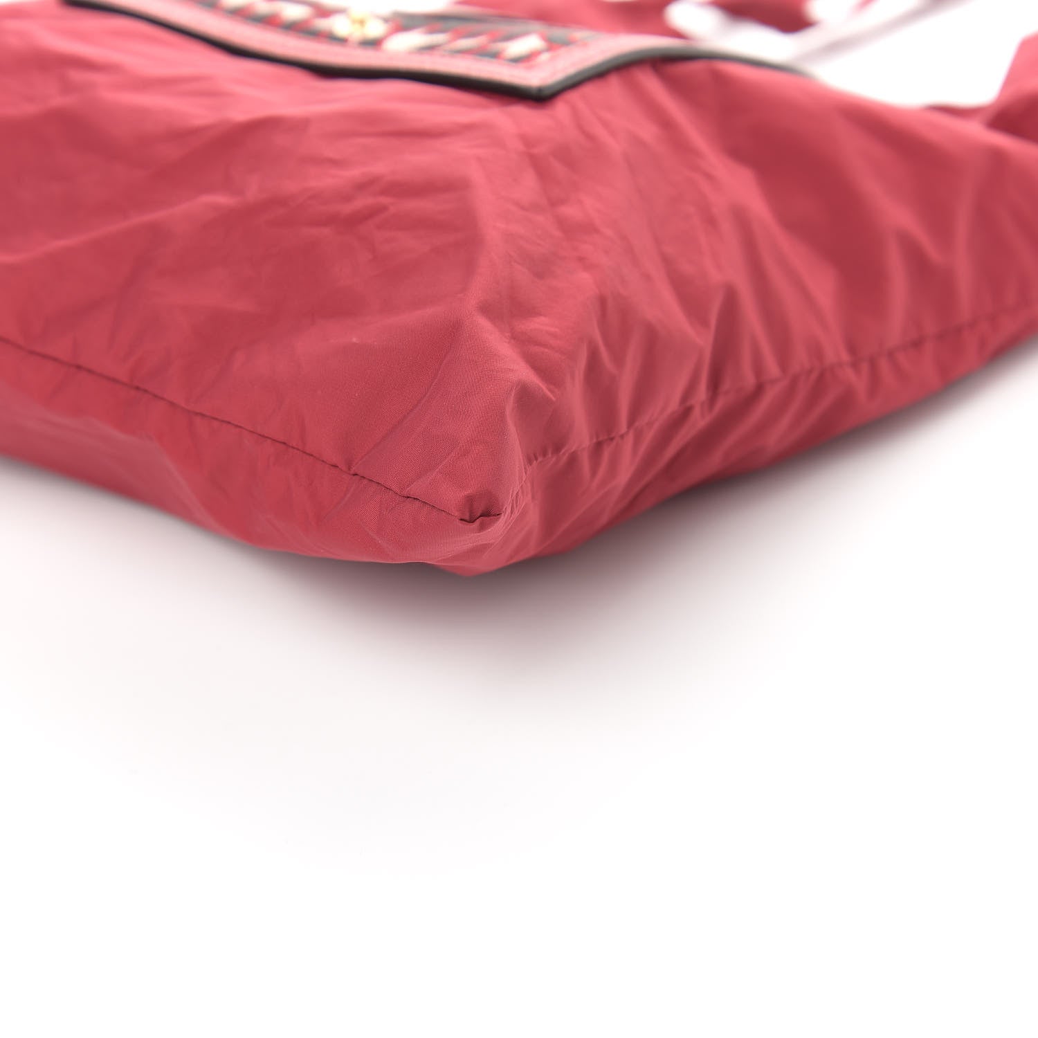 Miu Miu Nylon Logo Shopping Tote Red 9 of 10