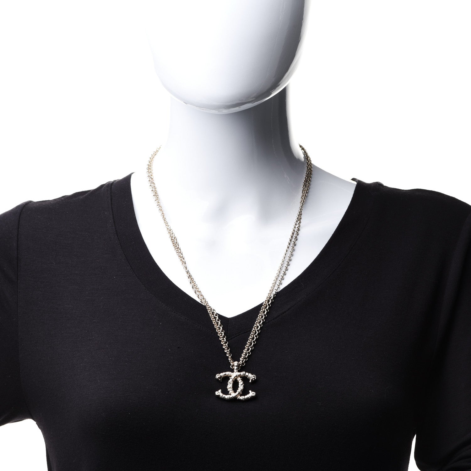 Chanel CC Multi Strand Chain Necklace Gold 3 of 6