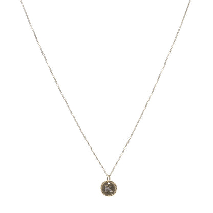 David Yurman 18K Yellow Gold Diamond Initial K Charm Pendant Necklace 1 of 5