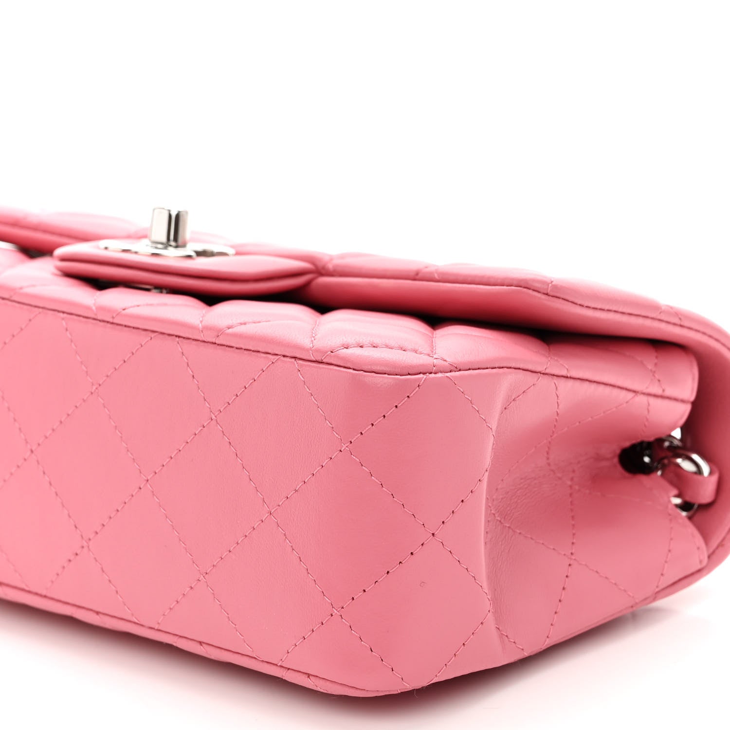 Chanel Lambskin Quilted Mini Rectangular Flap Pink 10 of 10