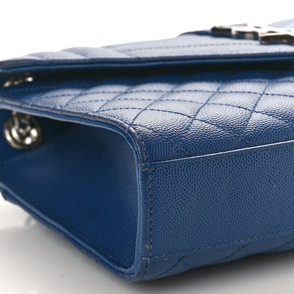 Saint Laurent Grain De Poudre Textured Mixed Matelasse Triquilt Medium Monogram Satchel Denim 9 of 11
