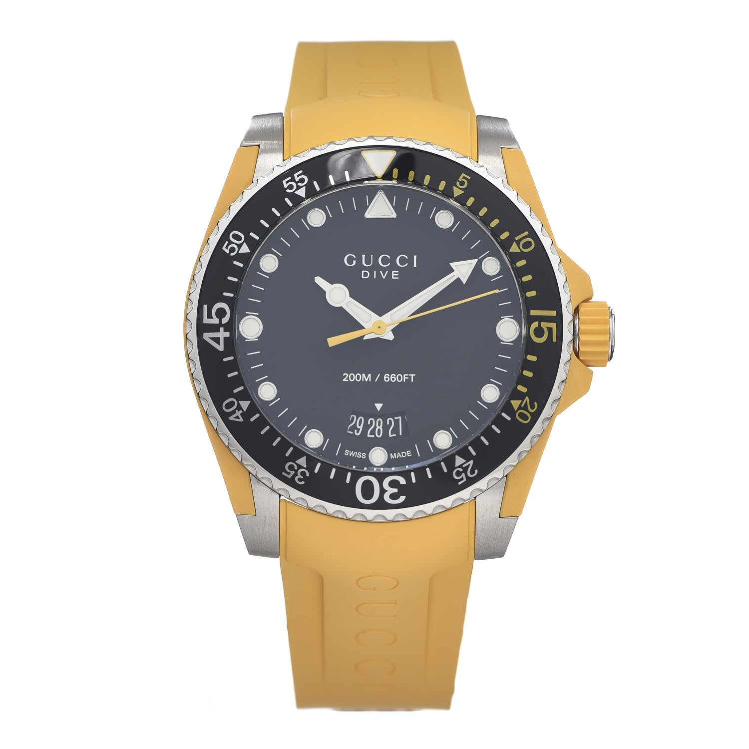 Gucci Stainless Steel Rubber 40mm Dive Quartz Watch 1 of 6